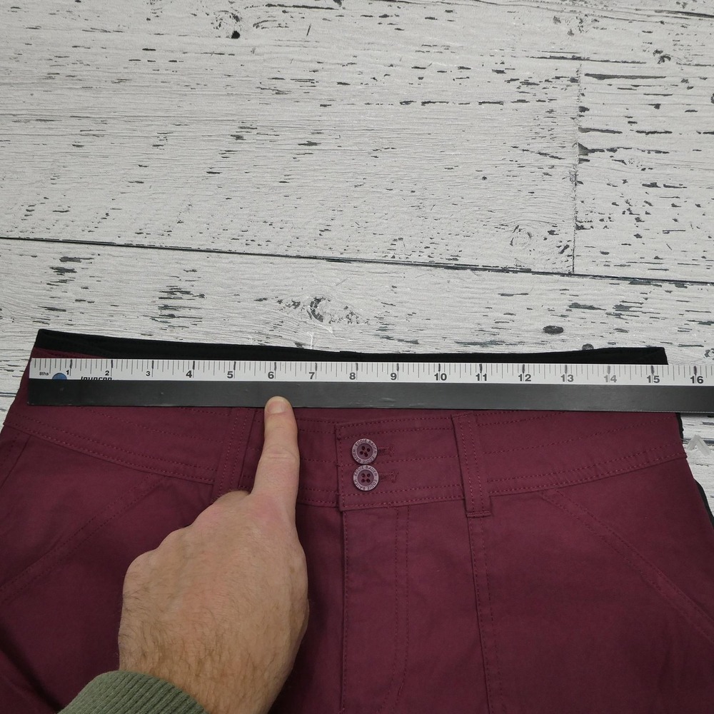 Eddie Bauer Shorts Womens 8 Lot Of 2 Black Burgundy‎ Bermuda Hiking Cuffed - Picture 10 of 13
